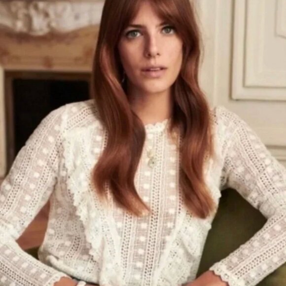 Sézane Madeleine Blouse in Ecru - Picture 3 of 9